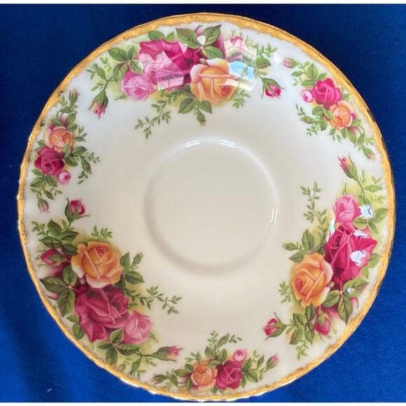 VTG Royal Albert Old Country Roses 1962 Tea Coffee Saucer Set of 4 England - Picture 11 of 16